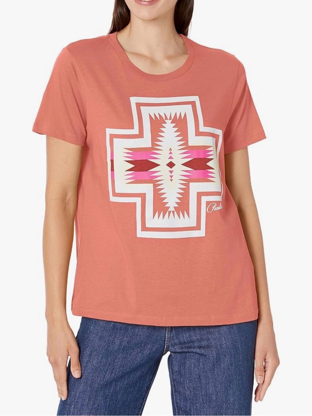 NEW PENDLETON Women's Short Sleeve Harding Graphic T-Shirt NWT Dusty Rose